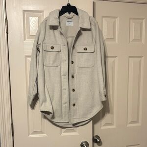 Old Navy Cream Shacket Jacket for Women